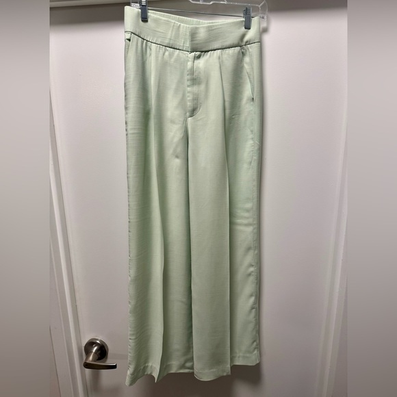 Zara Smock Off the Shoulder White Green Cream Striped Crop Top Size Med - Picture 7 of 9